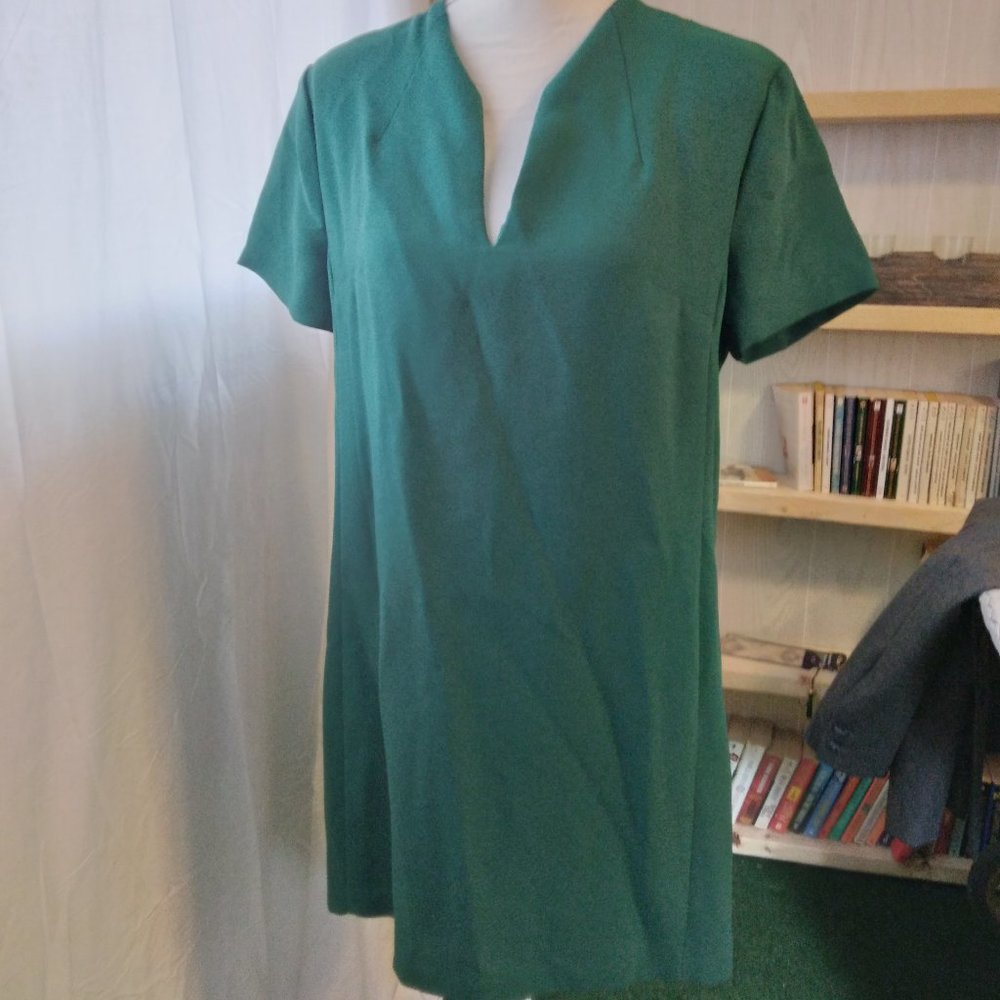 1state deep green shift dress